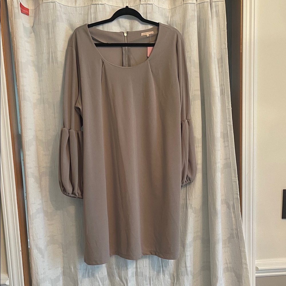 Chic Gray Long Sleeve Dress